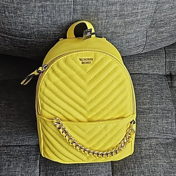 Victoria’s Secret Yellow Quilted Backpack Victoria main image 4